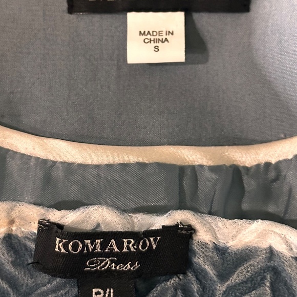 Komarov Dress & Eileen Fischer Silk Jacket Set - 50 Shades of Gray/ Blue/ Pink - Picture 8 of 14